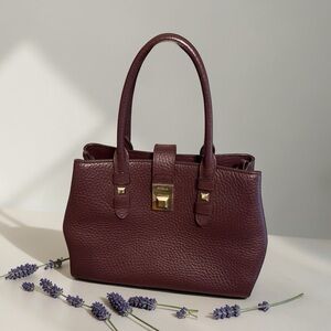 Furla Dark Red Leather Satchel
